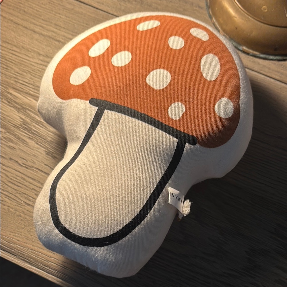 Mushroom Plush Toy - Orange and White